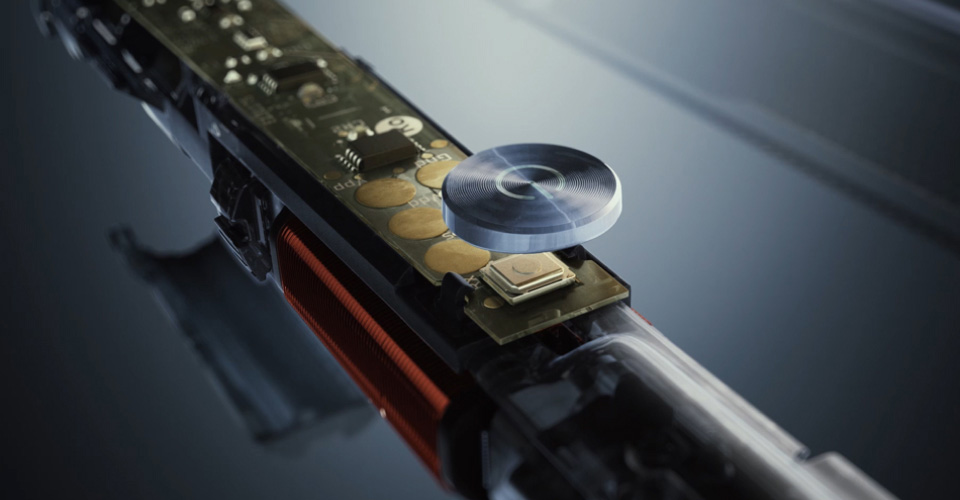 N&aelig;rbillede af de indre mekanismer i et Philips-produkt, der er blevet udviklet til at v&aelig;re b&aelig;redygtigt og langtidsholdbart.